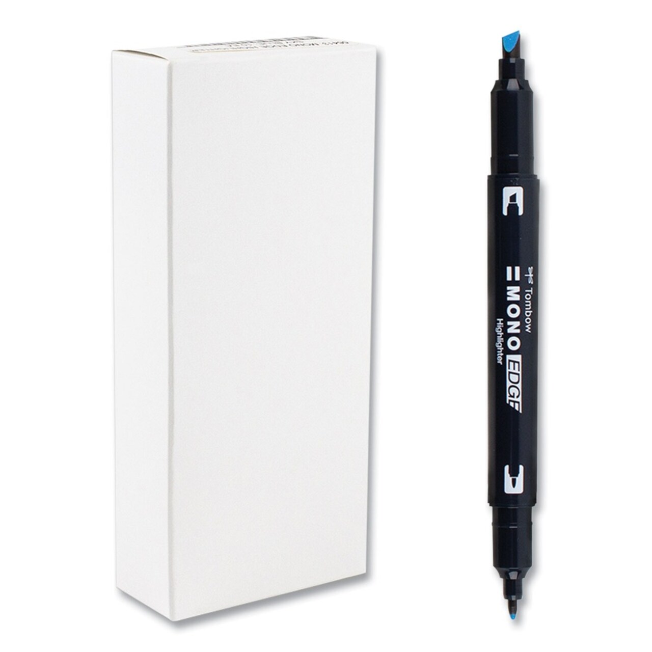 Tombow Mono Chisel/Bullet Tip Highlighters - Skyblue Barrel/Skyblue Ink (10/Box)